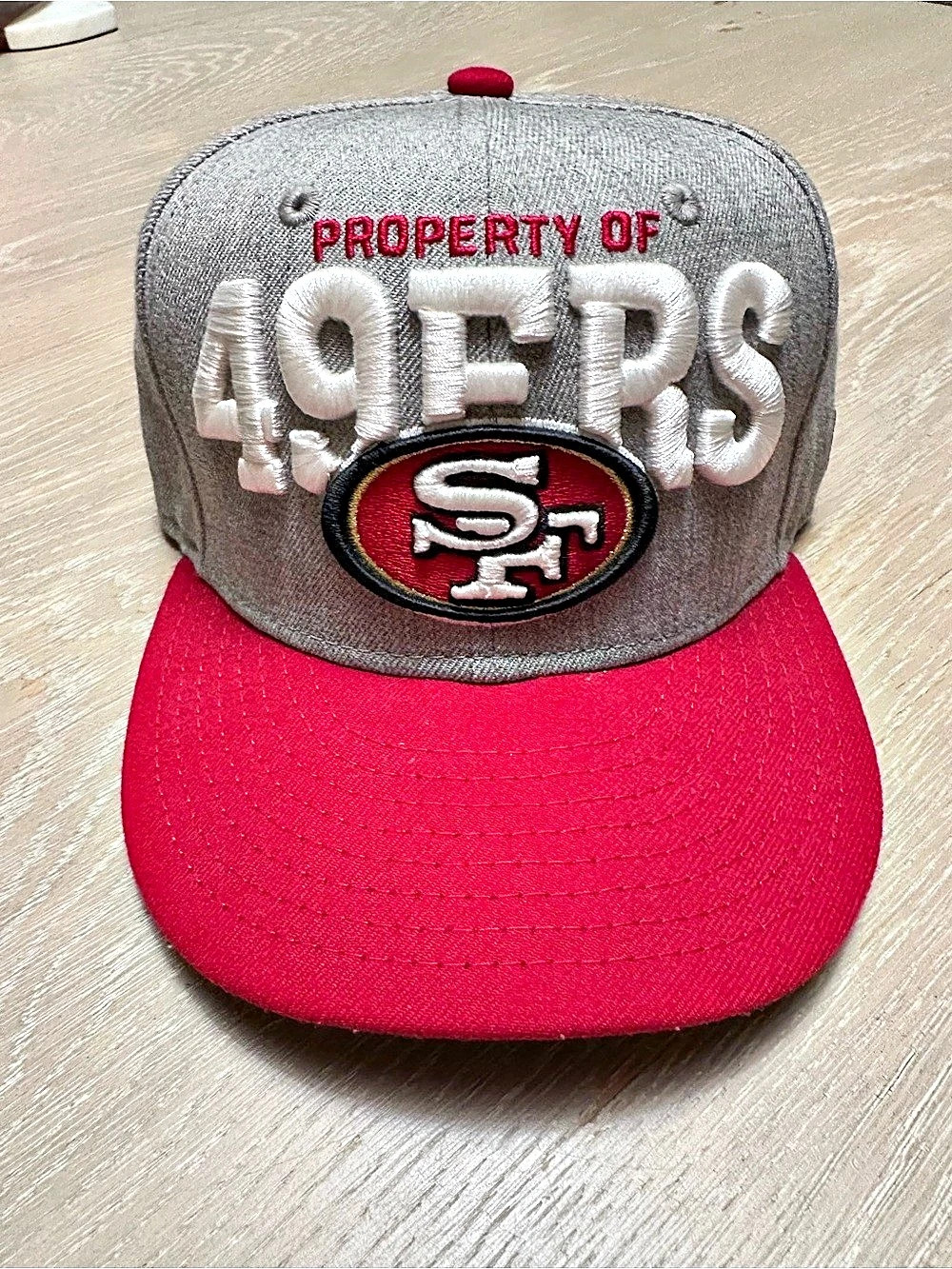 New Era San Francisco 49ers New Era Property Of 9FIFTY Snapback Hat Gray & Red